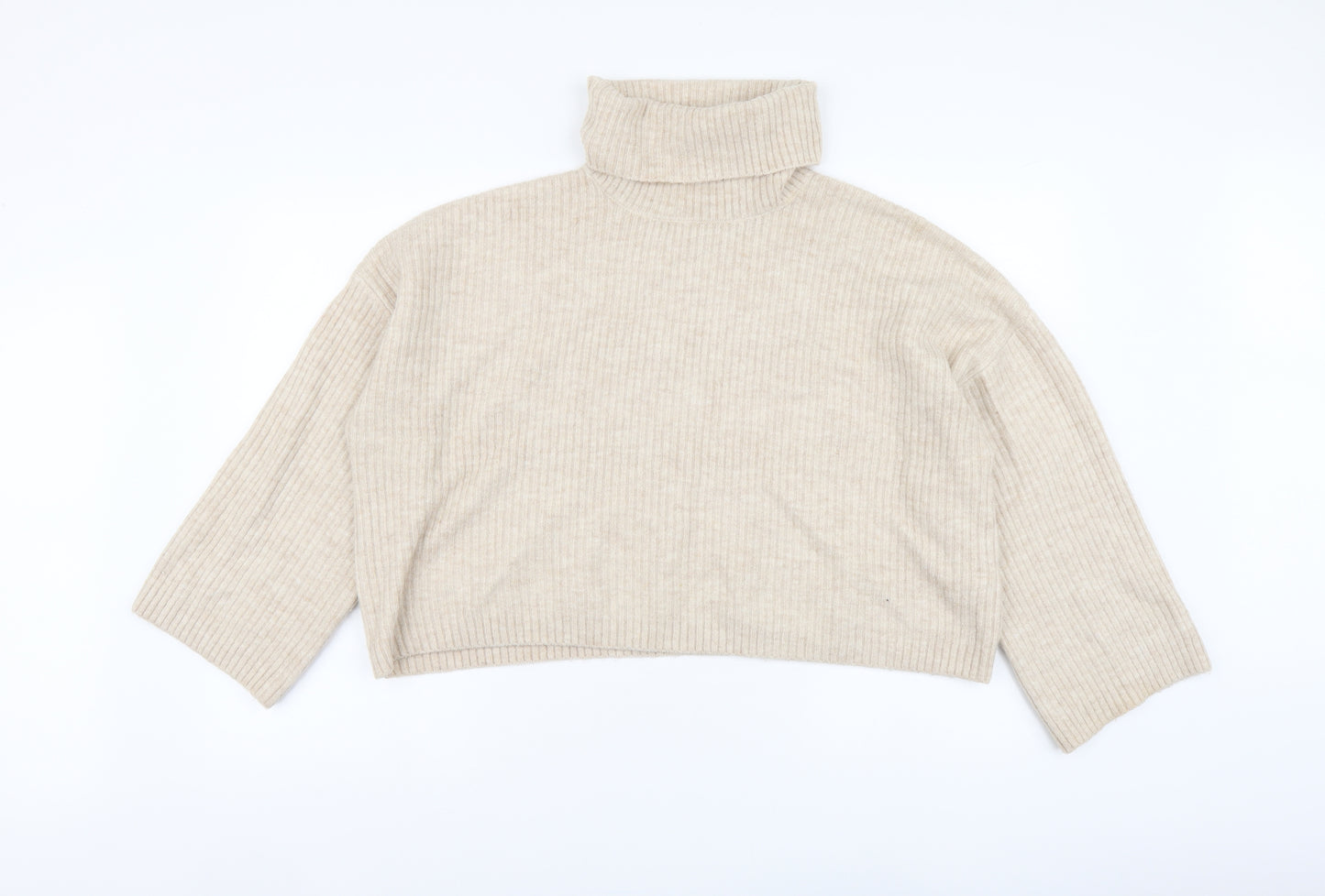 Urban Bliss Womens Beige Roll Neck Acrylic Pullover Jumper Size L