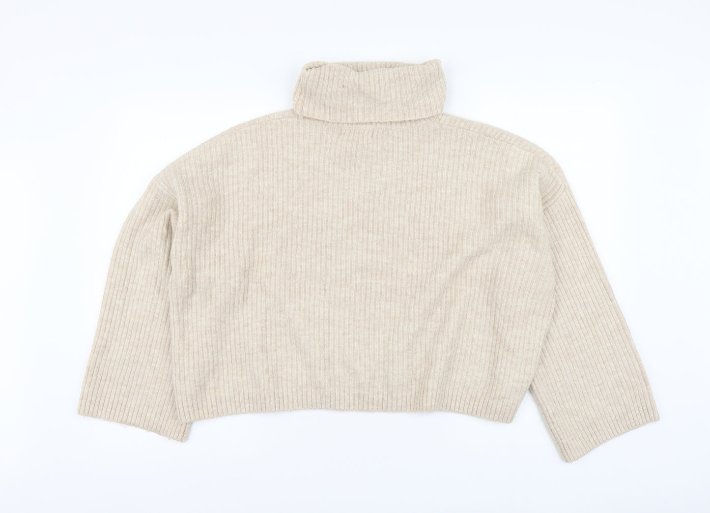 Urban Bliss Womens Beige Roll Neck Acrylic Pullover Jumper Size L