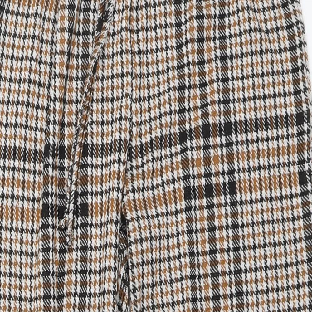 George Womens Beige Plaid Viscose Chino Trousers Size S L24 in Regular Buckle
