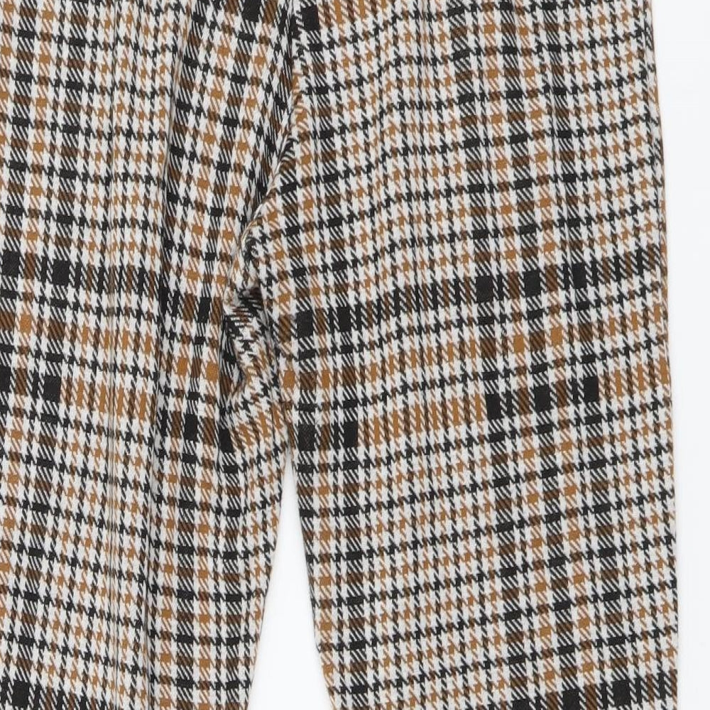 George Womens Beige Plaid Viscose Chino Trousers Size S L24 in Regular Buckle