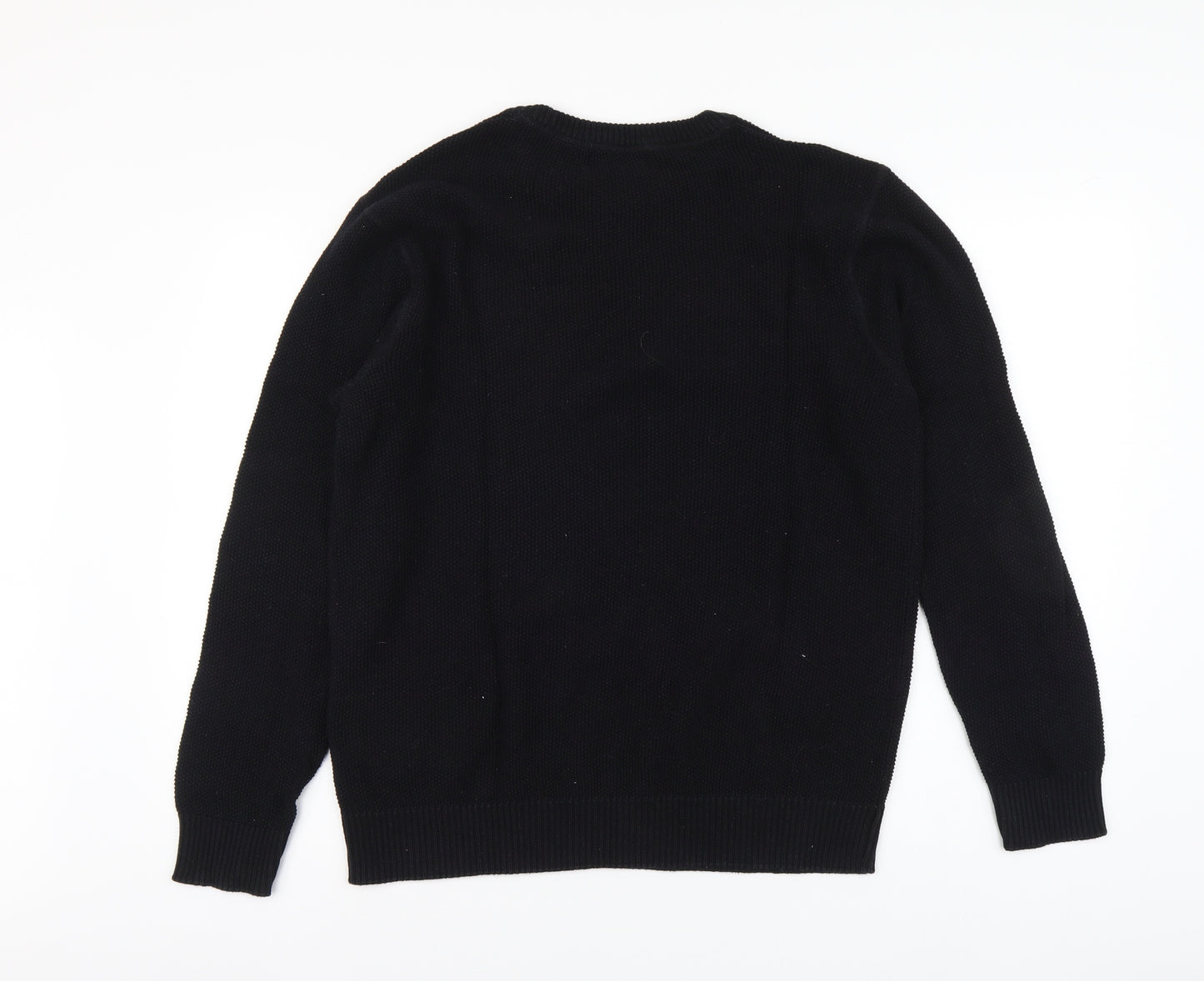 Primark Womens Black Round Neck Cotton Pullover Jumper Size XL