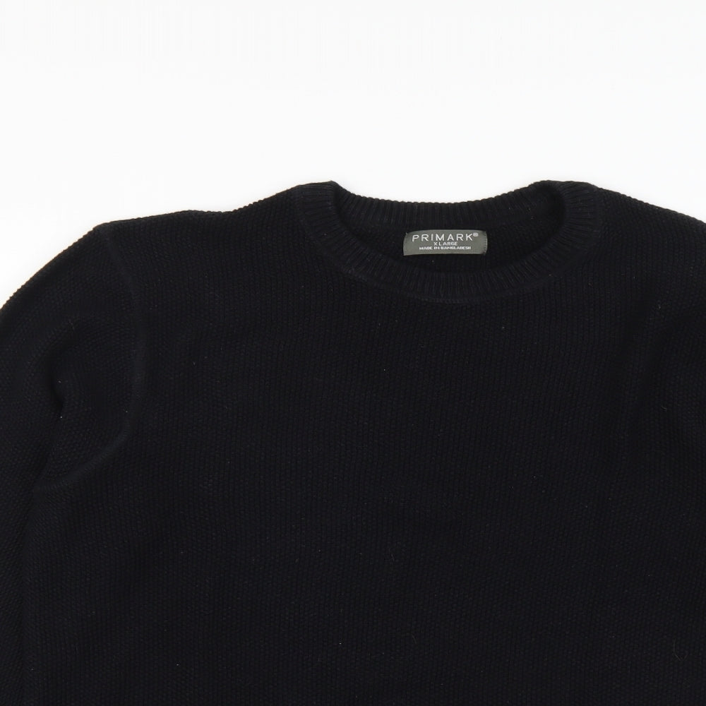 Primark Womens Black Round Neck Cotton Pullover Jumper Size XL