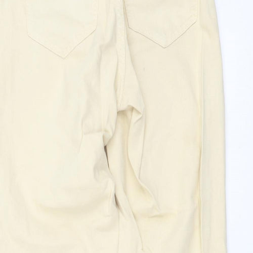 Bershka Womens Beige Cotton Straight Jeans Size XS L25 in Regular Button