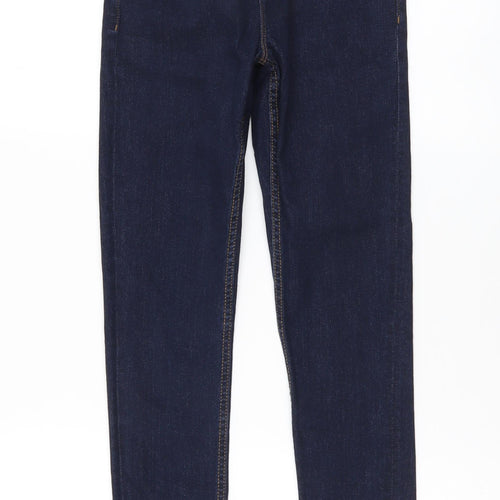 NEXT Girls Blue Cotton Skinny Jeans Size 12 Years Regular Button