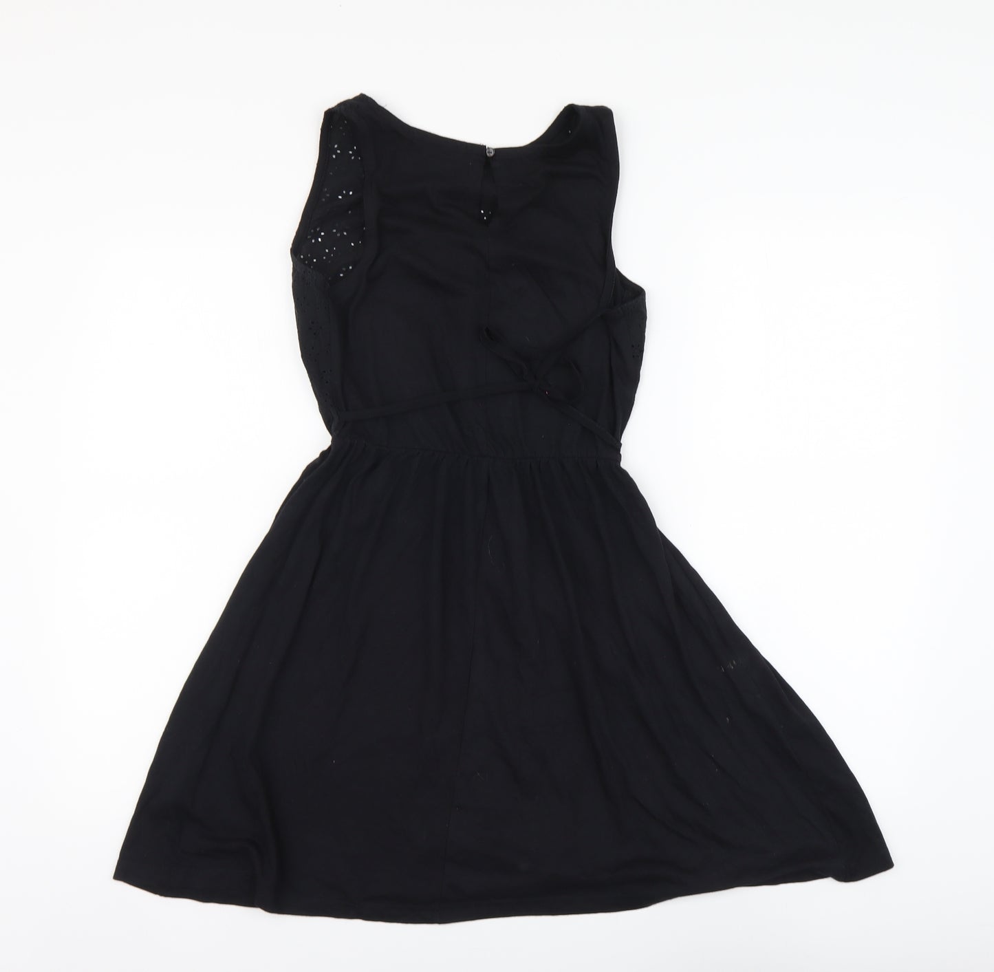 Atmosphere Womens Black Cotton A-Line Size 8 Round Neck Pullover