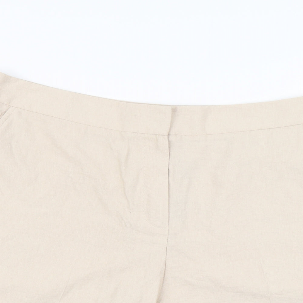 Soon Womens Beige Viscose Chino Shorts Size 16 L6 in Regular Button