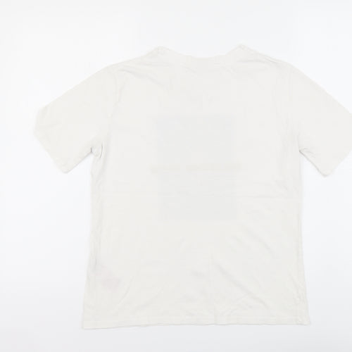 Jacqueline de Yong Womens White Cotton Basic T-Shirt Size S Round Neck - The Hidden Truth
