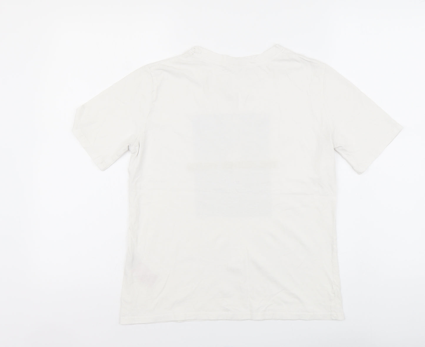 Jacqueline de Yong Womens White Cotton Basic T-Shirt Size S Round Neck - The Hidden Truth
