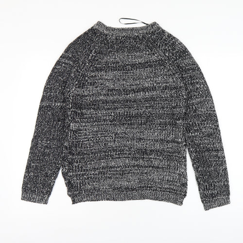 Papaya Womens Black Round Neck Acrylic Pullover Jumper Size S