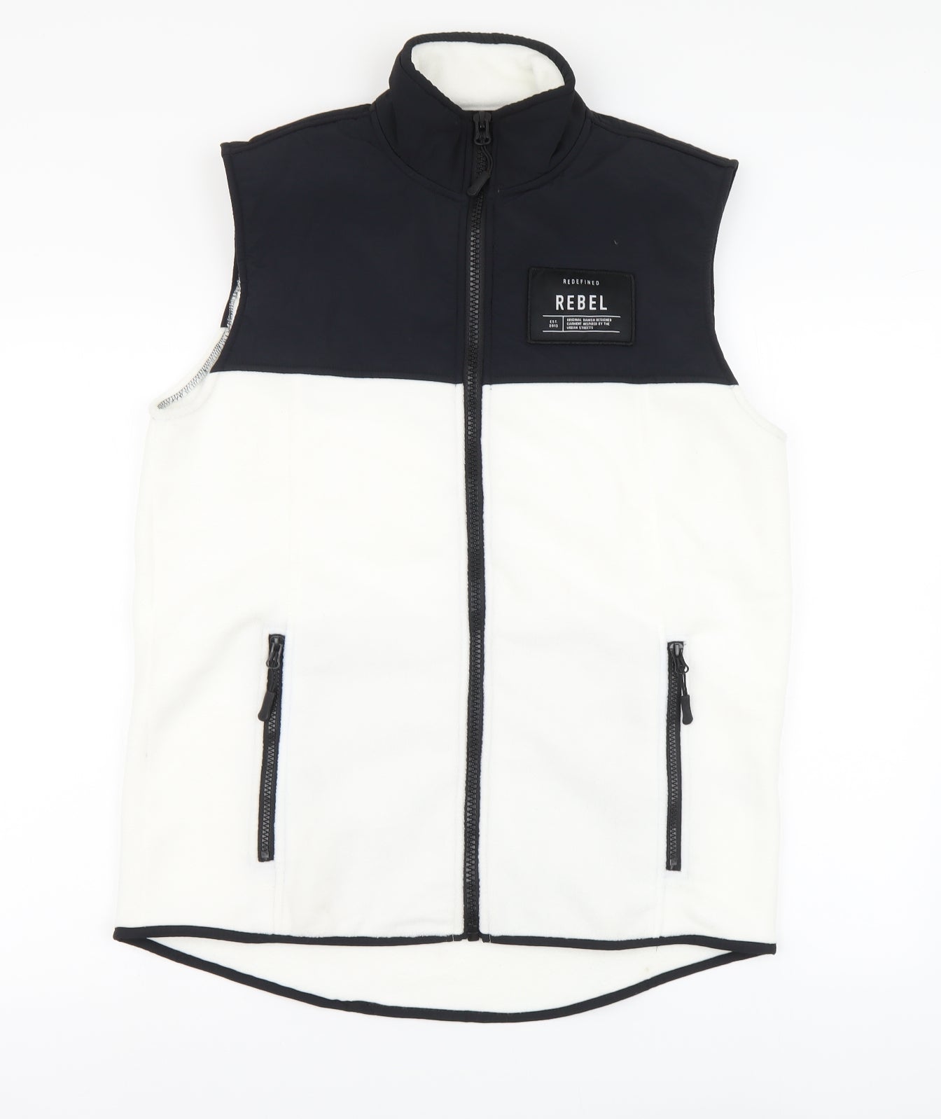 Rebel Mens White Polyester Vest Sweatshirt Size M