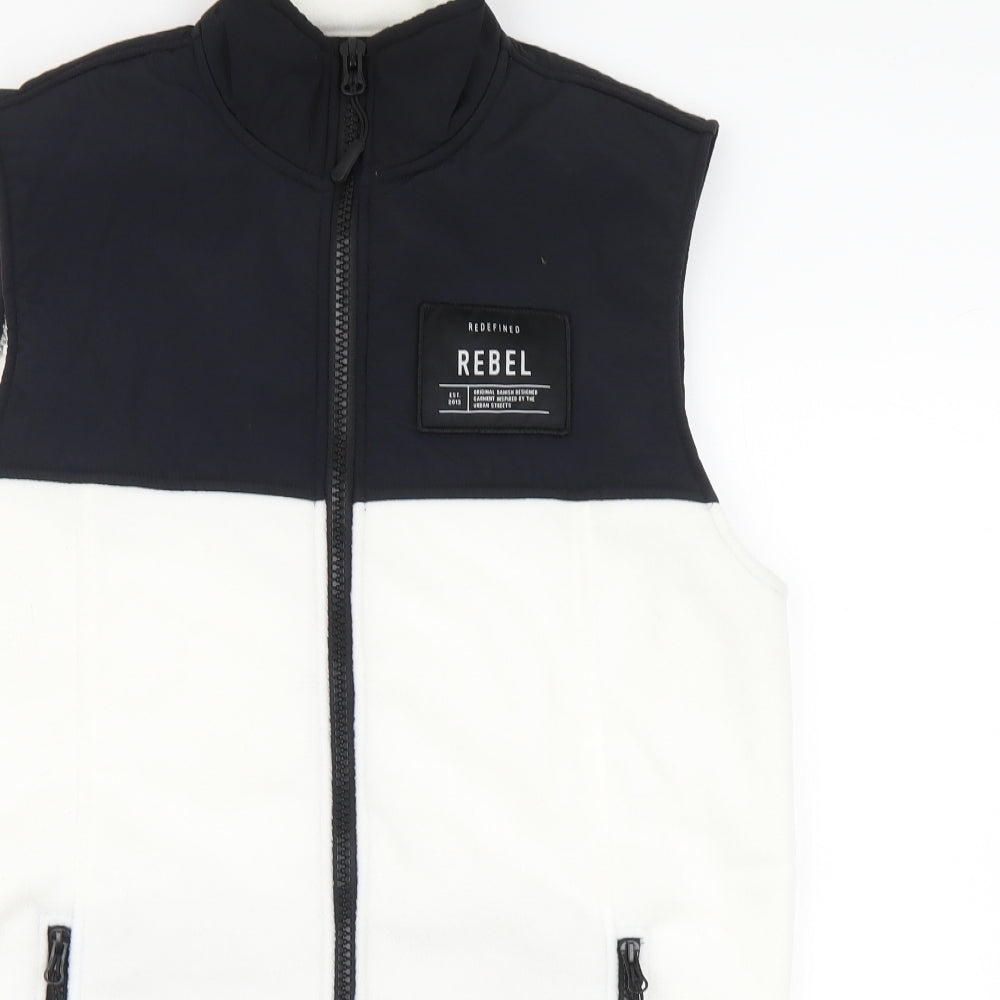 Rebel Mens White Polyester Vest Sweatshirt Size M