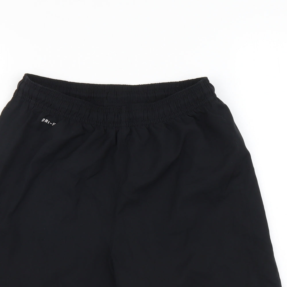 Nike Boys Black Polyester Sweat Shorts Size 12-13 Years Regular Buckle - Manchester United