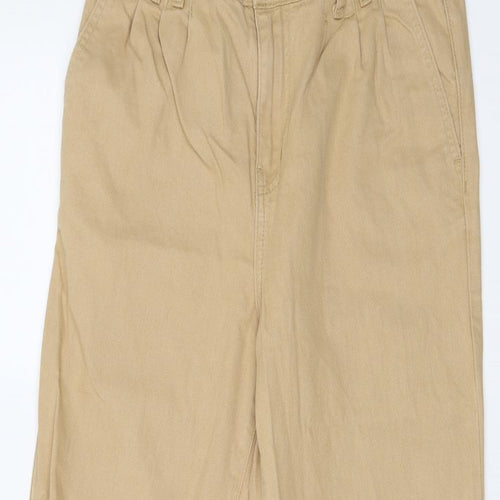 Denim & Co. Womens Beige Cotton Straight Jeans Size 10 L28 in Regular Button