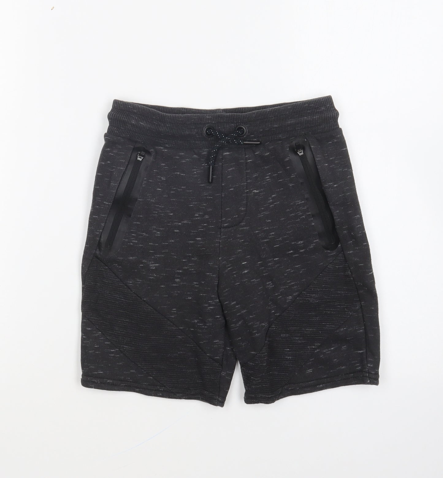 Marks and Spencer Boys Grey Cotton Sweat Shorts Size 7-8 Years Regular Drawstring