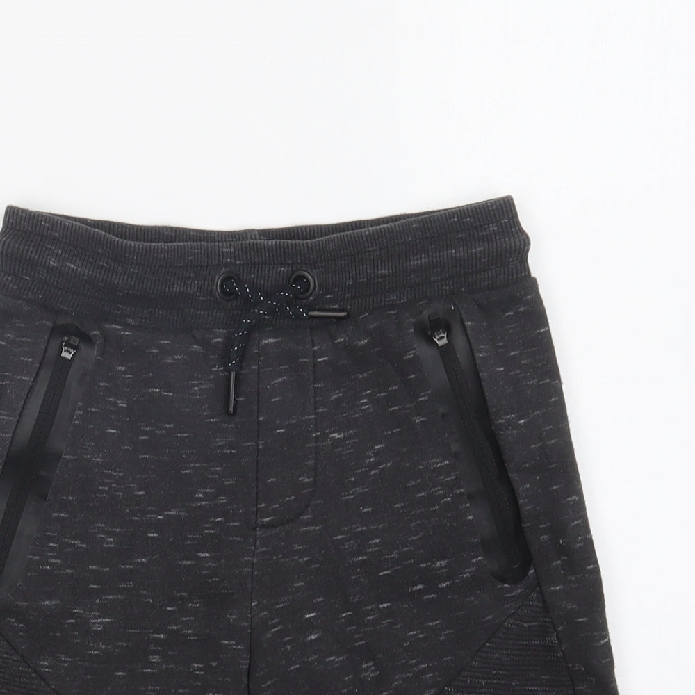 Marks and Spencer Boys Grey Cotton Sweat Shorts Size 7-8 Years Regular Drawstring