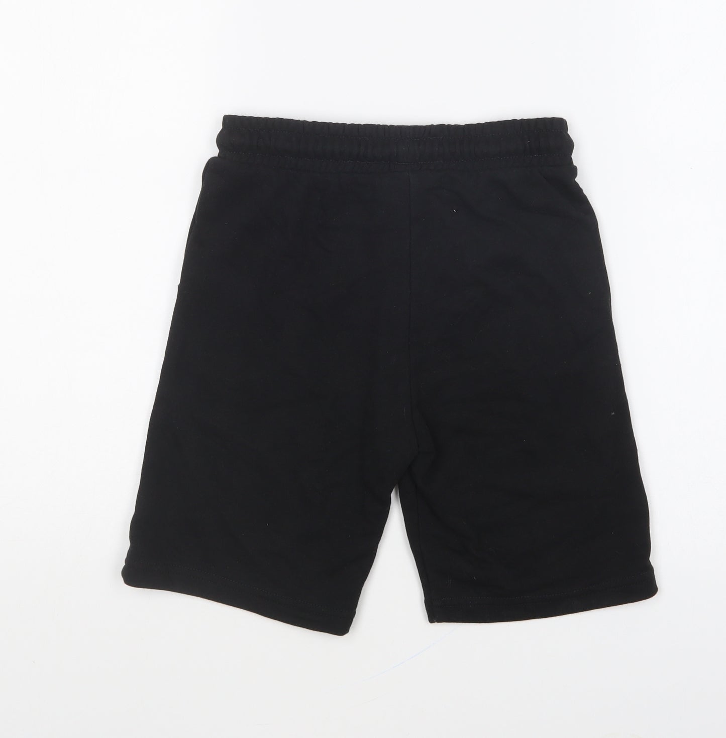 F&F Boys Black Cotton Sweat Shorts Size 8-9 Years Regular Drawstring - Play Station