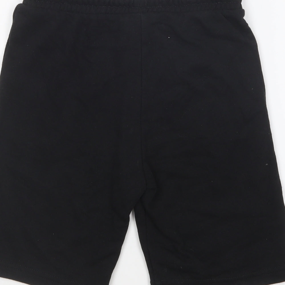 F&F Boys Black Cotton Sweat Shorts Size 8-9 Years Regular Drawstring - Play Station
