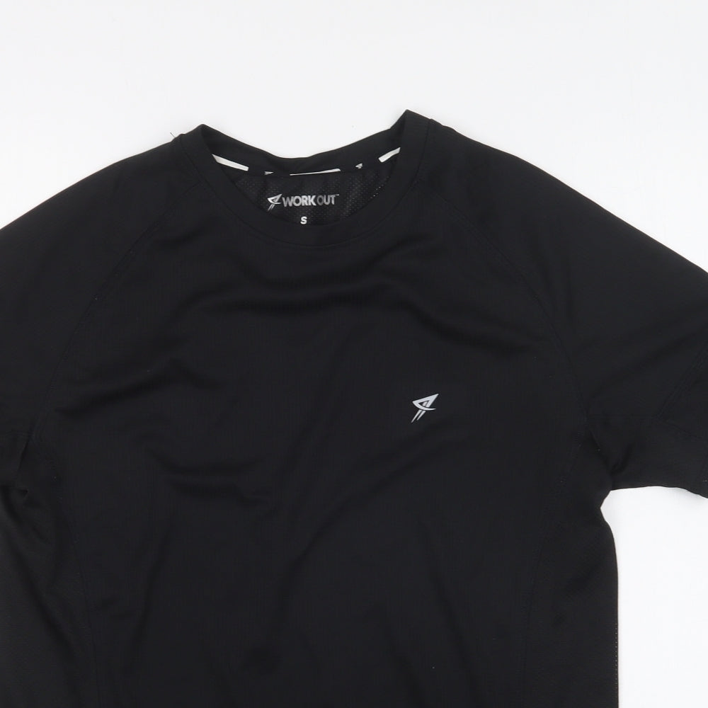 Primark Mens Black Polyester Basic T-Shirt Size S Round Neck Pullover