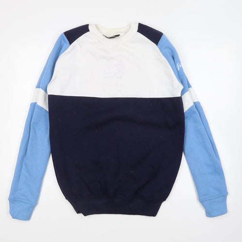 Move Merchandise Womens Blue Colourblock Polyester Pullover Sweatshirt Size M Pullover