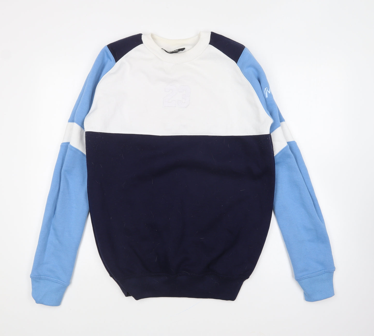 Move Merchandise Womens Blue Colourblock Polyester Pullover Sweatshirt Size M Pullover