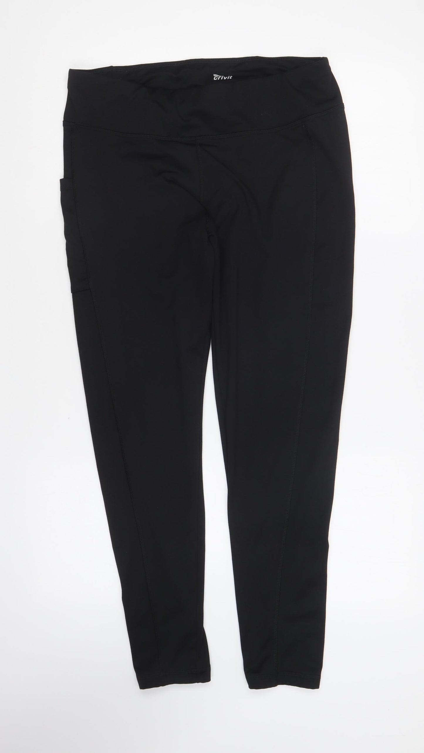 Crivit Womens Black Polyester Compression Leggings Size L L26 in Regular Pullover