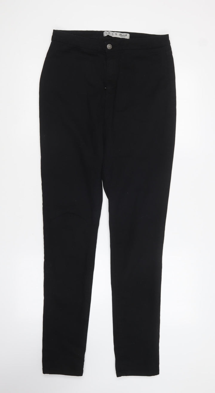 Denim & Co. Womens Black Polyester Skinny Jeans Size 10 L31 in Regular Button