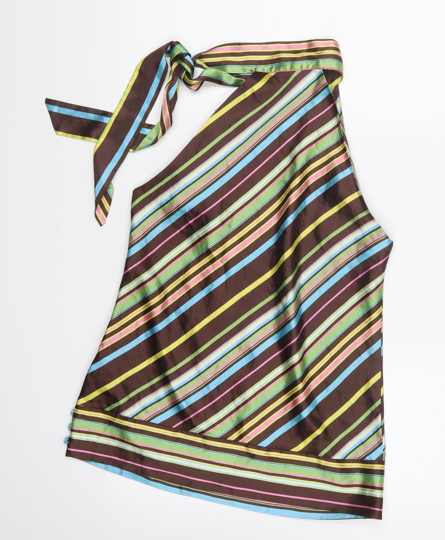 Rant And Rave Womens Multicoloured Striped Polyester Basic Blouse Size S Halter