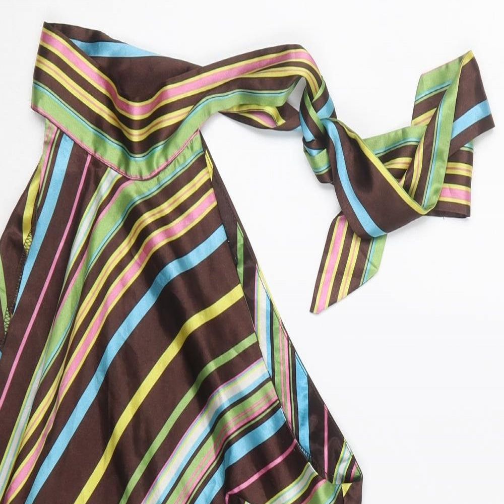 Rant And Rave Womens Multicoloured Striped Polyester Basic Blouse Size S Halter