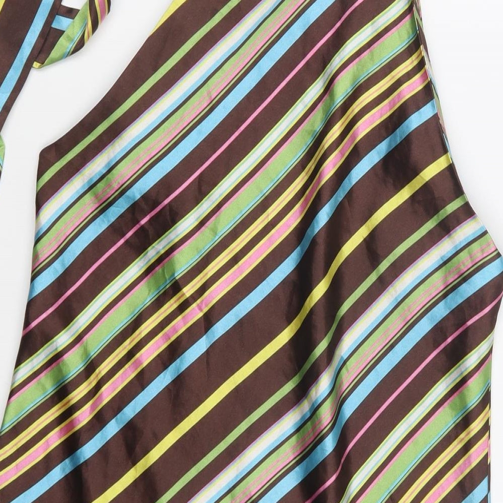 Rant And Rave Womens Multicoloured Striped Polyester Basic Blouse Size S Halter