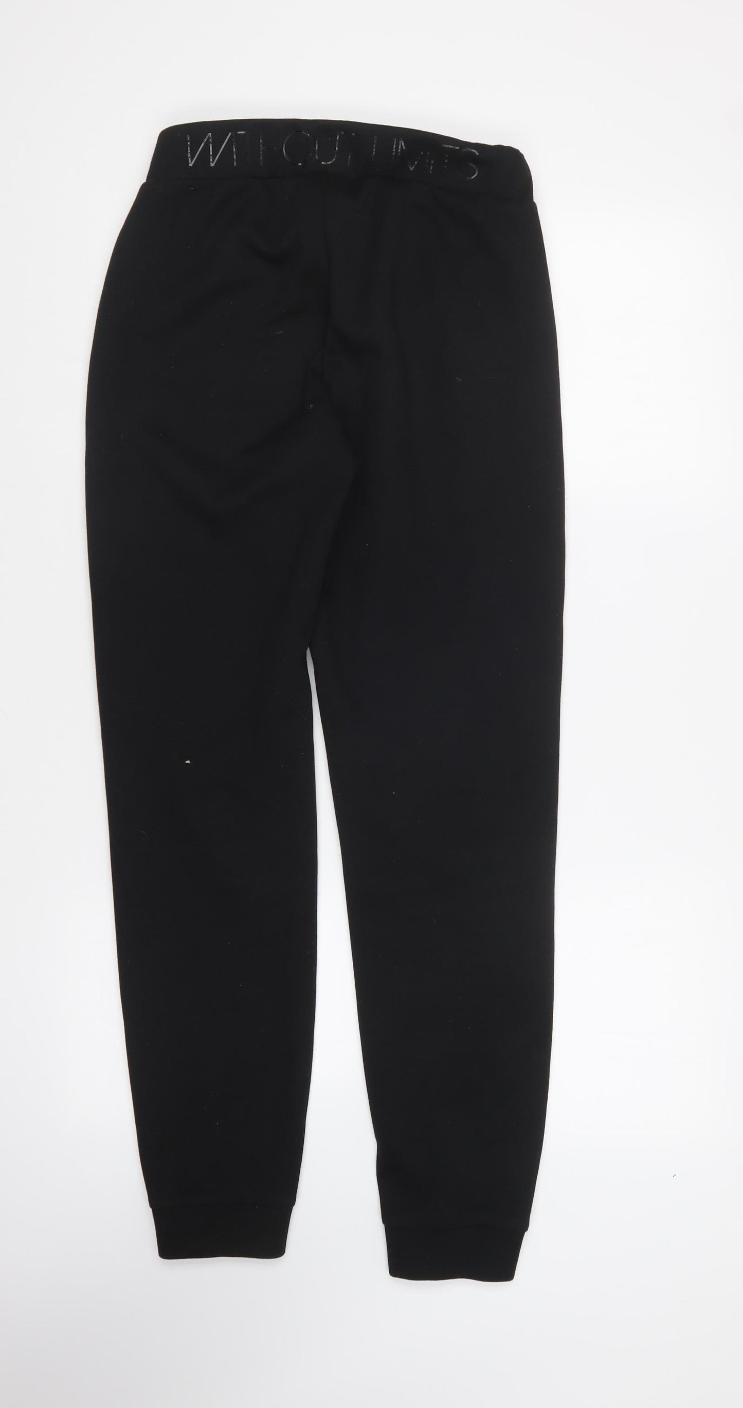 Crivit Womens Black Polyester Jogger Trousers Size S L27 in Regular Drawstring
