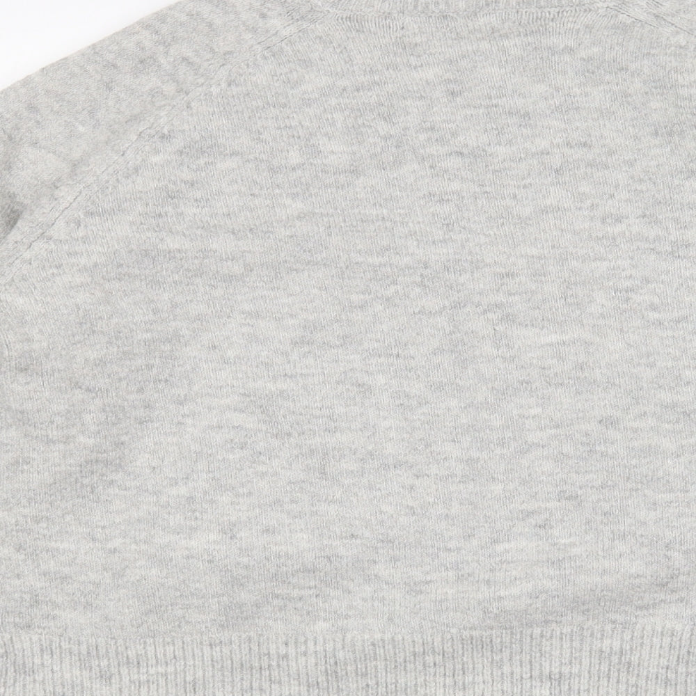 Marks and Spencer Womens Grey Round Neck Acrylic Pullover Jumper Size L - Star