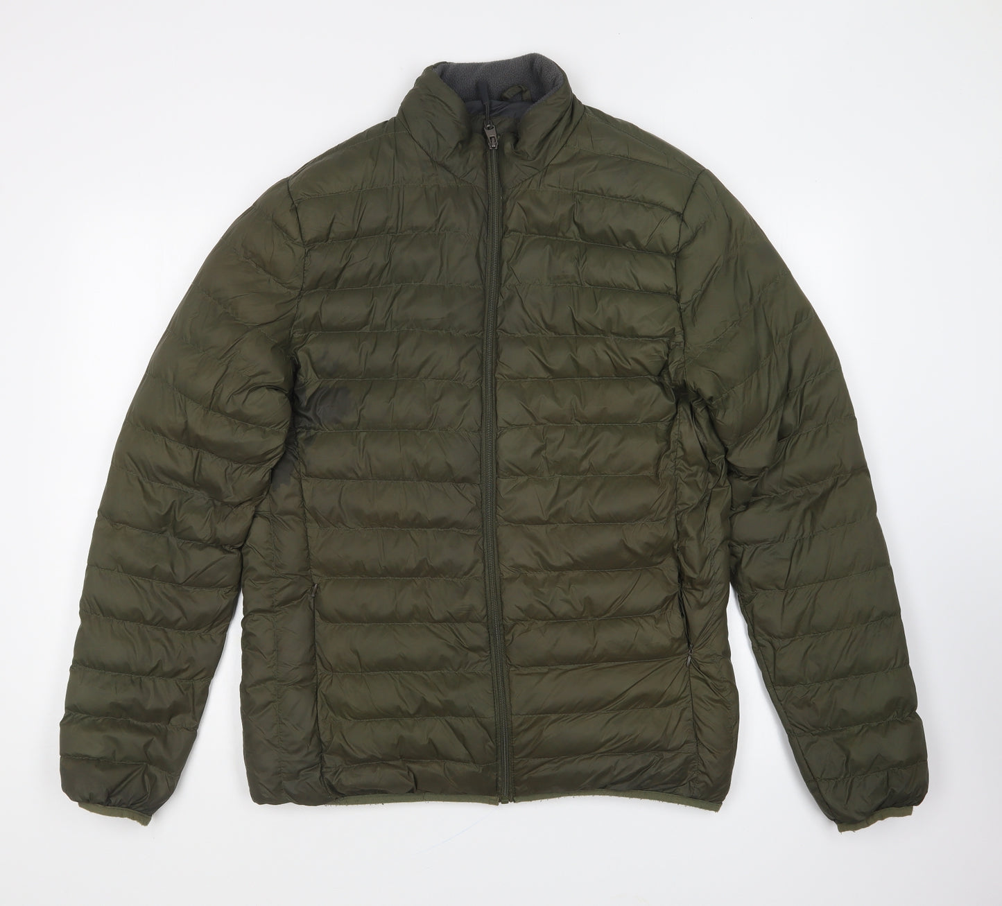 Peacocks Mens Green Puffer Jacket Jacket Size M Zip