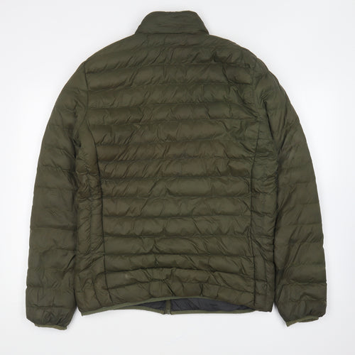 Peacocks Mens Green Puffer Jacket Jacket Size M Zip