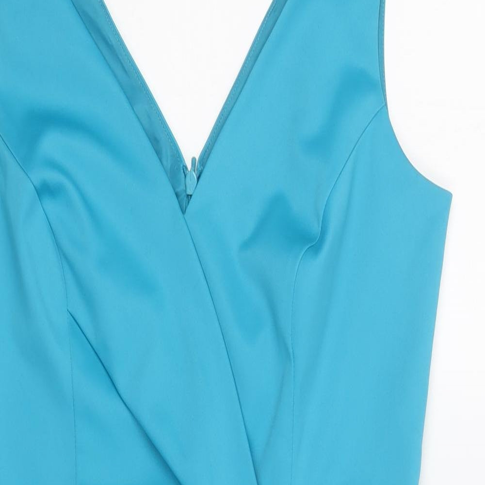F&F Womens Blue Polyester Mini Size 12 V-Neck Zip