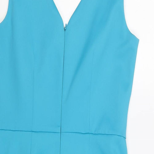 F&F Womens Blue Polyester Mini Size 12 V-Neck Zip