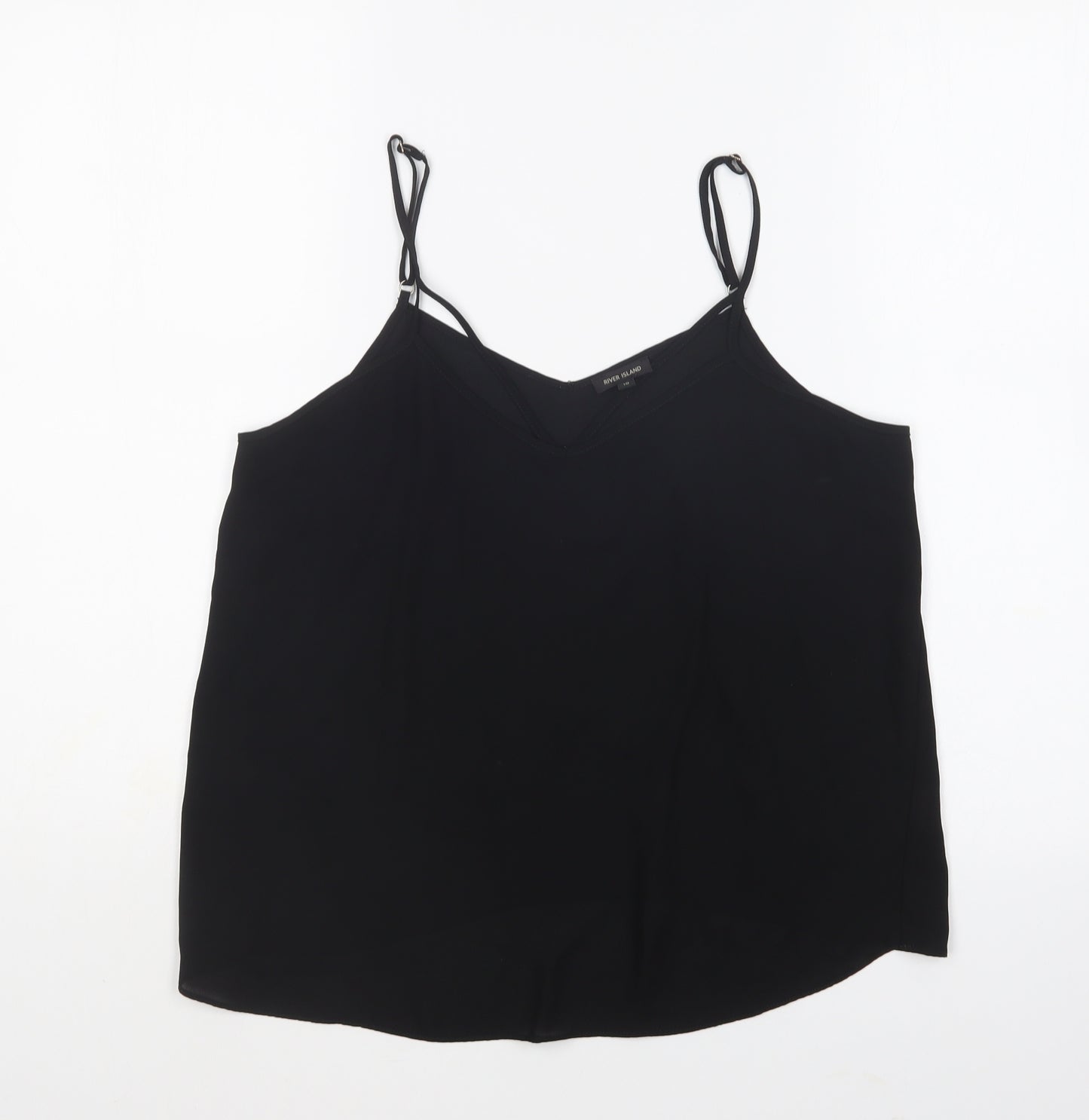 River Island Womens Black Polyester Camisole Blouse Size 10 V-Neck