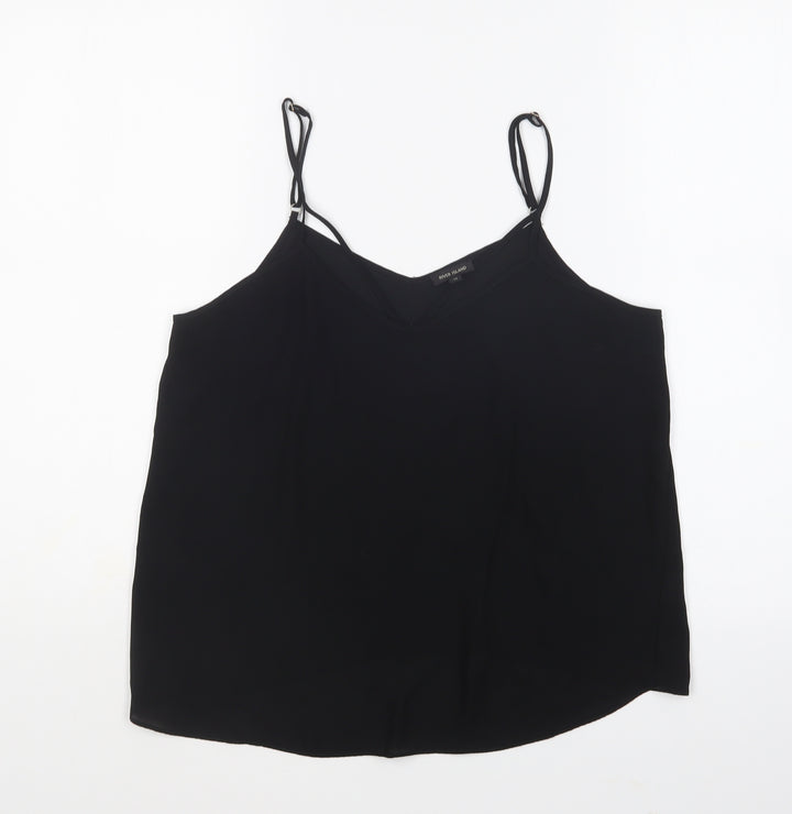 River Island Womens Black Polyester Camisole Blouse Size 10 V-Neck