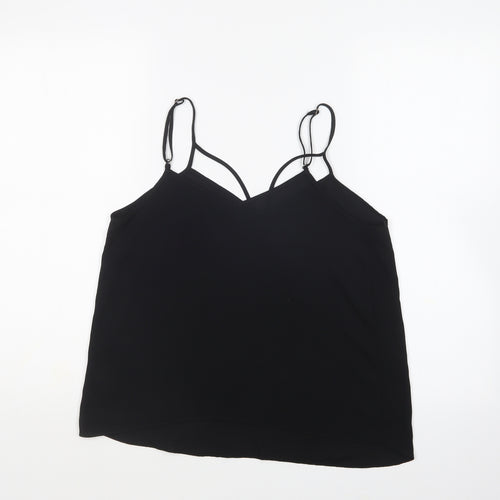 River Island Womens Black Polyester Camisole Blouse Size 10 V-Neck
