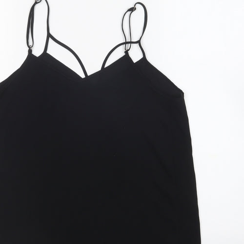 River Island Womens Black Polyester Camisole Blouse Size 10 V-Neck