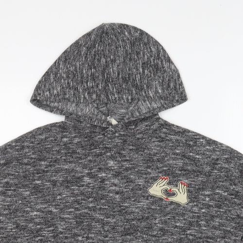 River Island Girls Grey Polyester Pullover Hoodie Size 11-12 Years Pullover