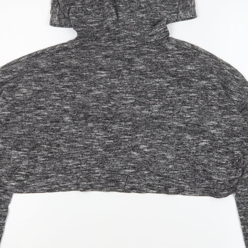 River Island Girls Grey Polyester Pullover Hoodie Size 11-12 Years Pullover