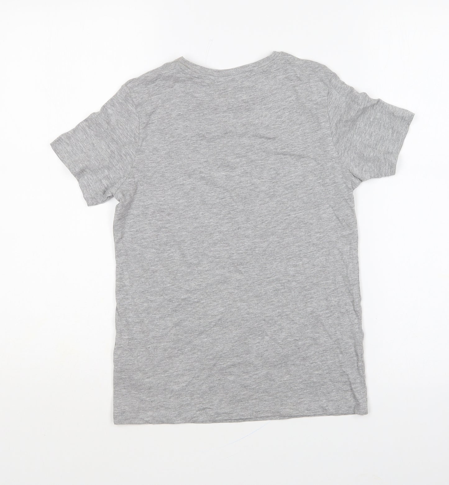 PEP&CO Boys Grey Cotton Basic T-Shirt Size 9-10 Years Round Neck Pullover - Lucky Charm