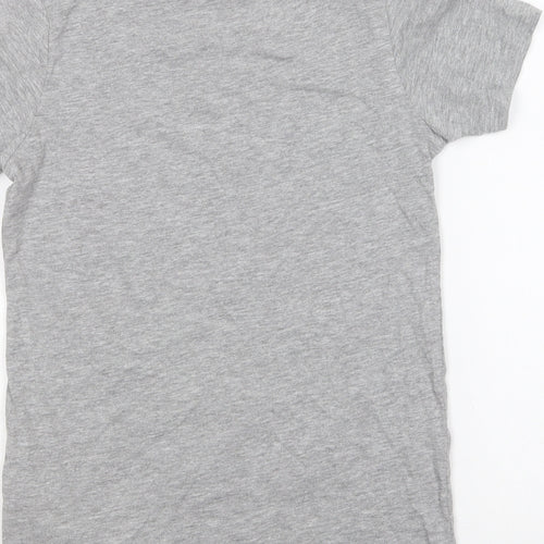 PEP&CO Boys Grey Cotton Basic T-Shirt Size 9-10 Years Round Neck Pullover - Lucky Charm