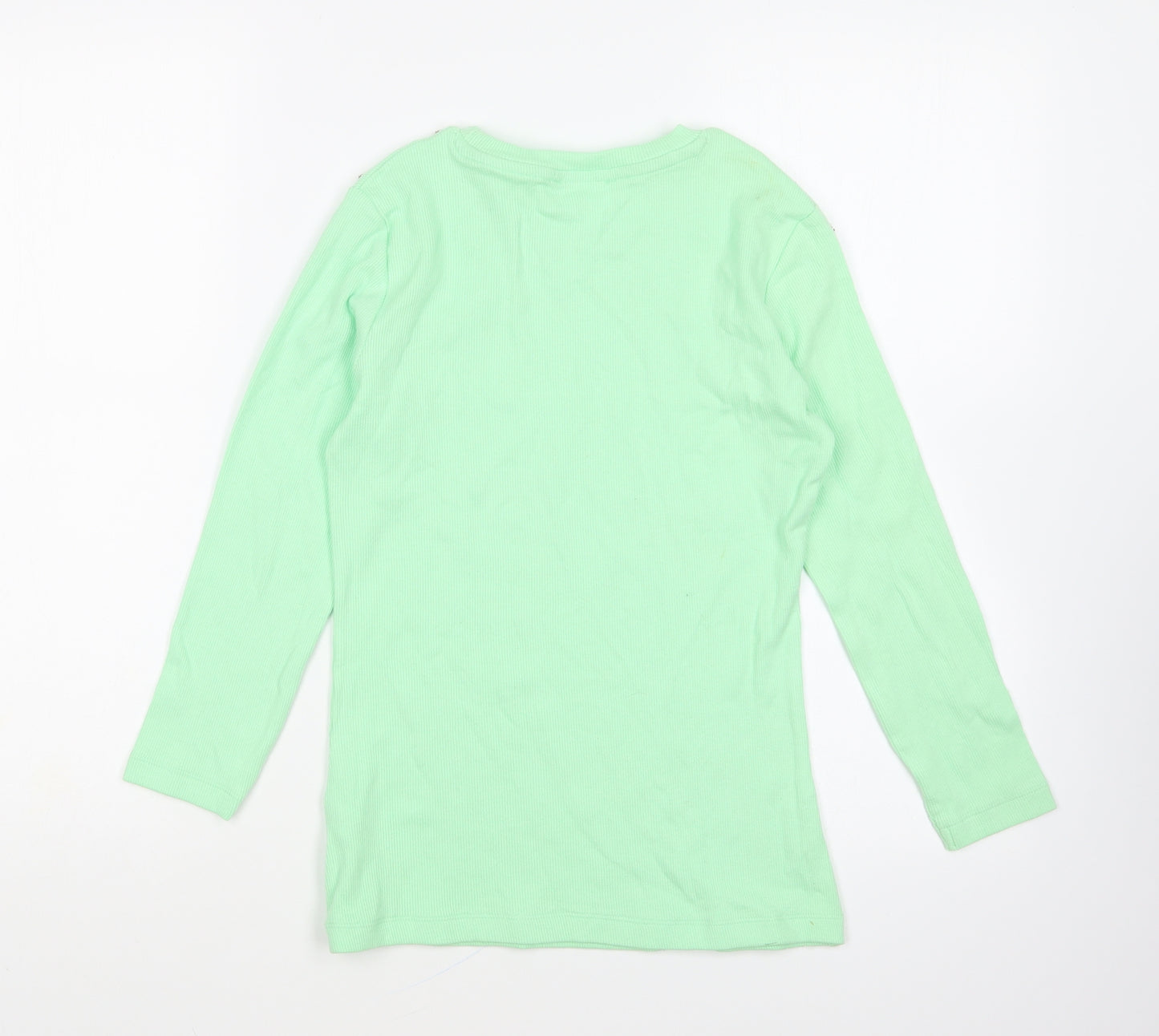 savida Womens Green Cotton Basic T-Shirt Size XS Round Neck