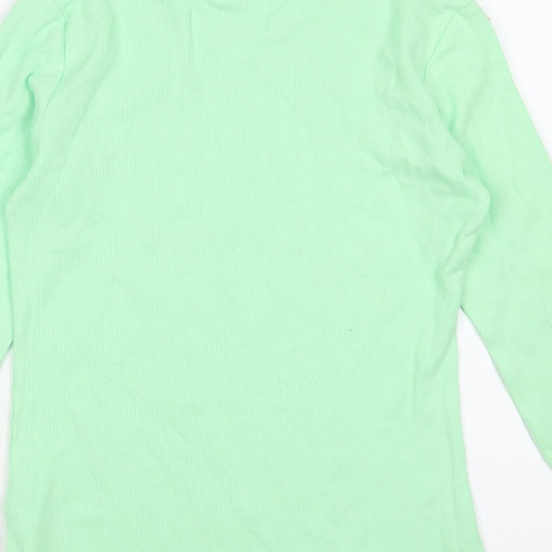 savida Womens Green Cotton Basic T-Shirt Size XS Round Neck