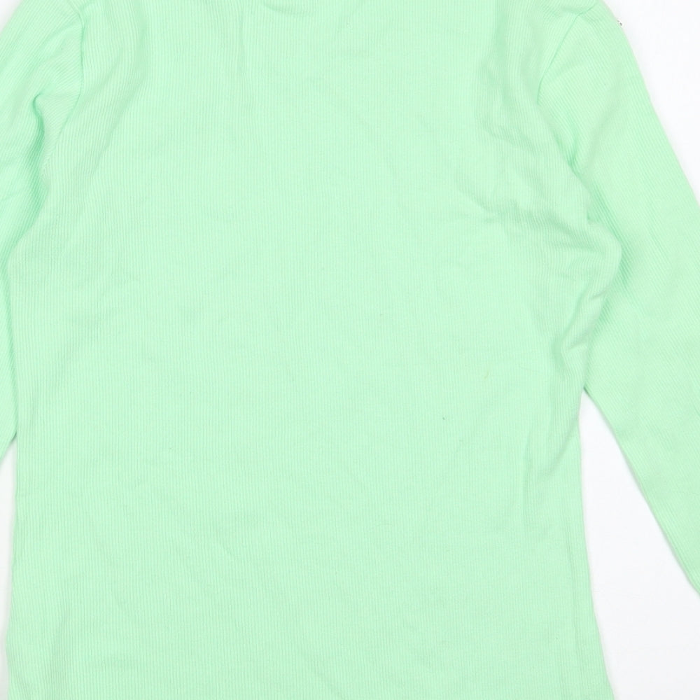 savida Womens Green Cotton Basic T-Shirt Size XS Round Neck