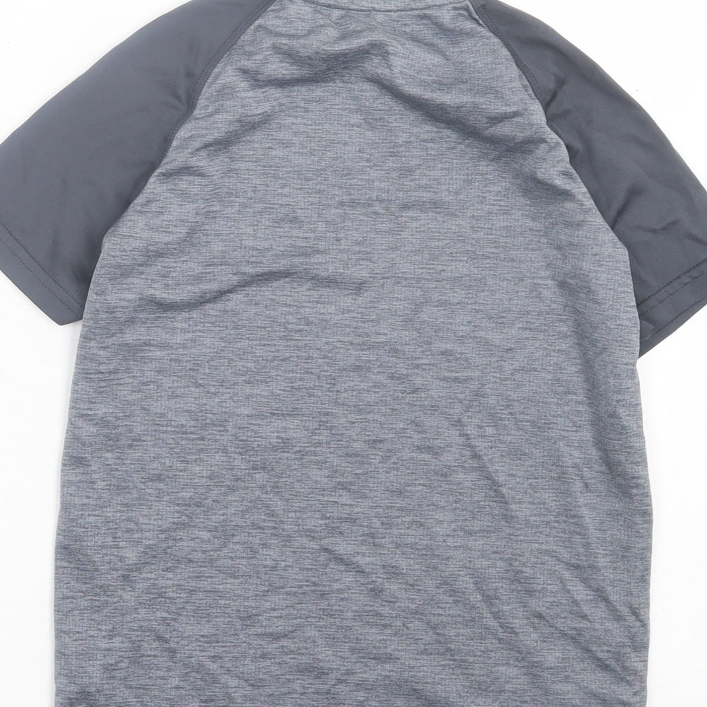 Dunnes Stores Boys Grey Polyester Basic T-Shirt Size 9-10 Years Crew Neck Pullover