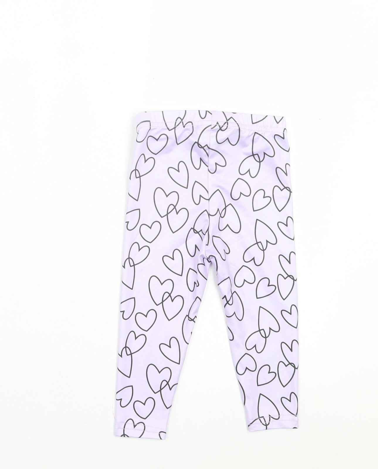 SheIn Girls Purple Geometric Polyester Capri Leggings Size 9-12 Months Pullover - Heart Pattern