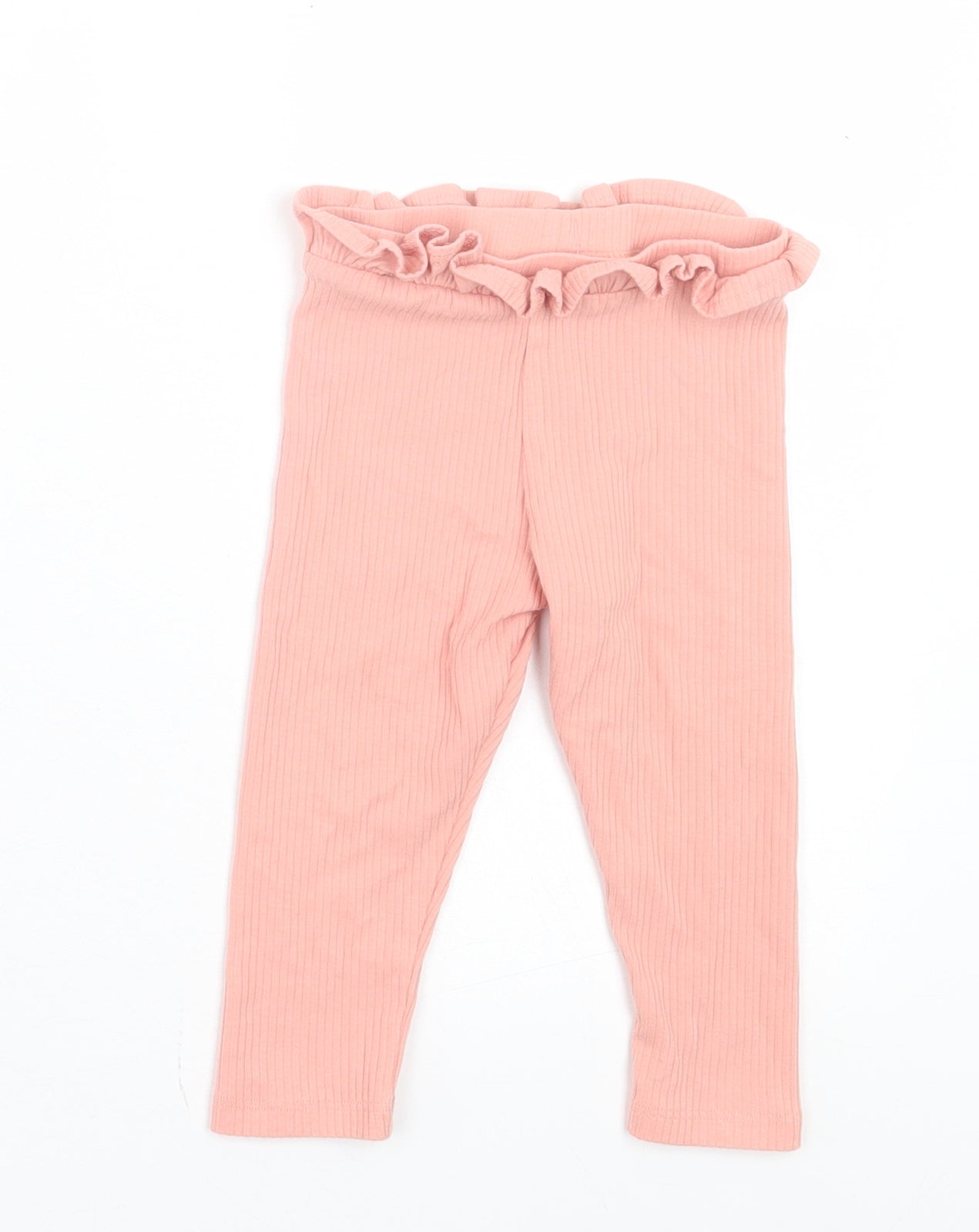 F&F Girls Pink Cotton Capri Leggings Size 9-12 Months Pullover
