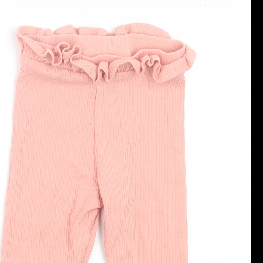 F&F Girls Pink Cotton Capri Leggings Size 9-12 Months Pullover